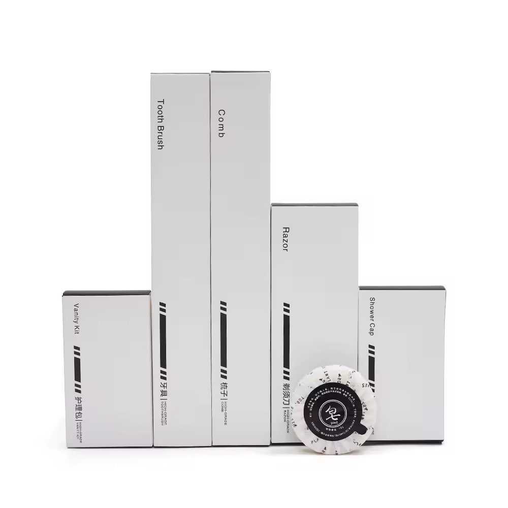 批发自有品牌酒店便利设施浴室用品盥洗用品酒店用品套件