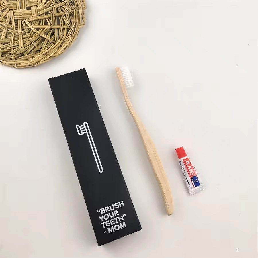 Natural Handle酒店一次性竹牙刷带牙膏环保